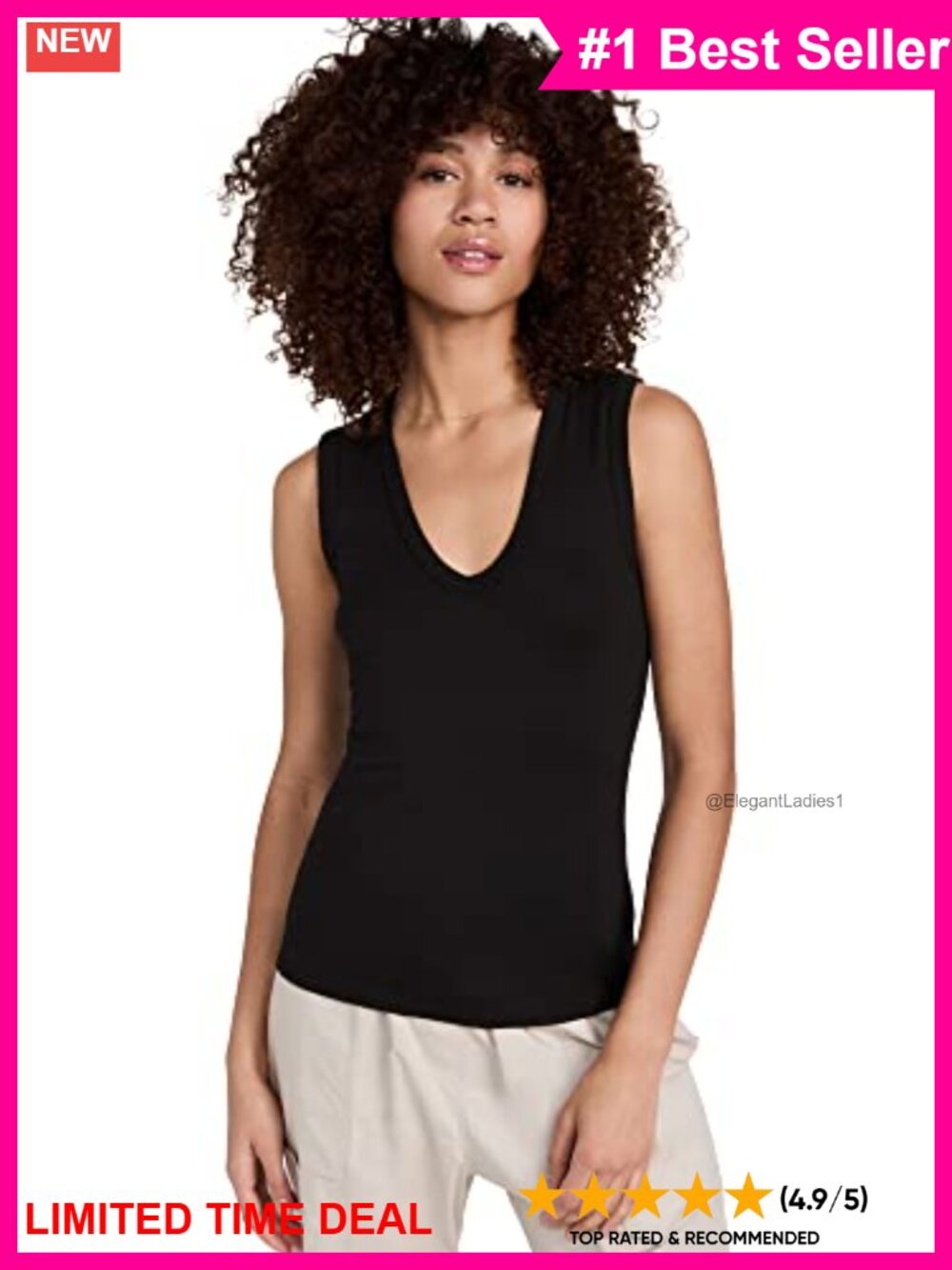 Supima Cotton Sleeveless U Neck Tank Top Fitted Bra-Friendly